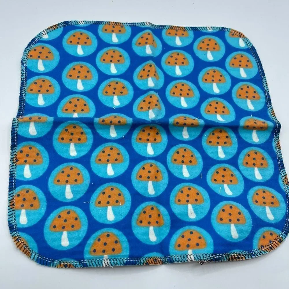 Set of 4 not paper towels napkins ecofriendly green house warming mushroom orang